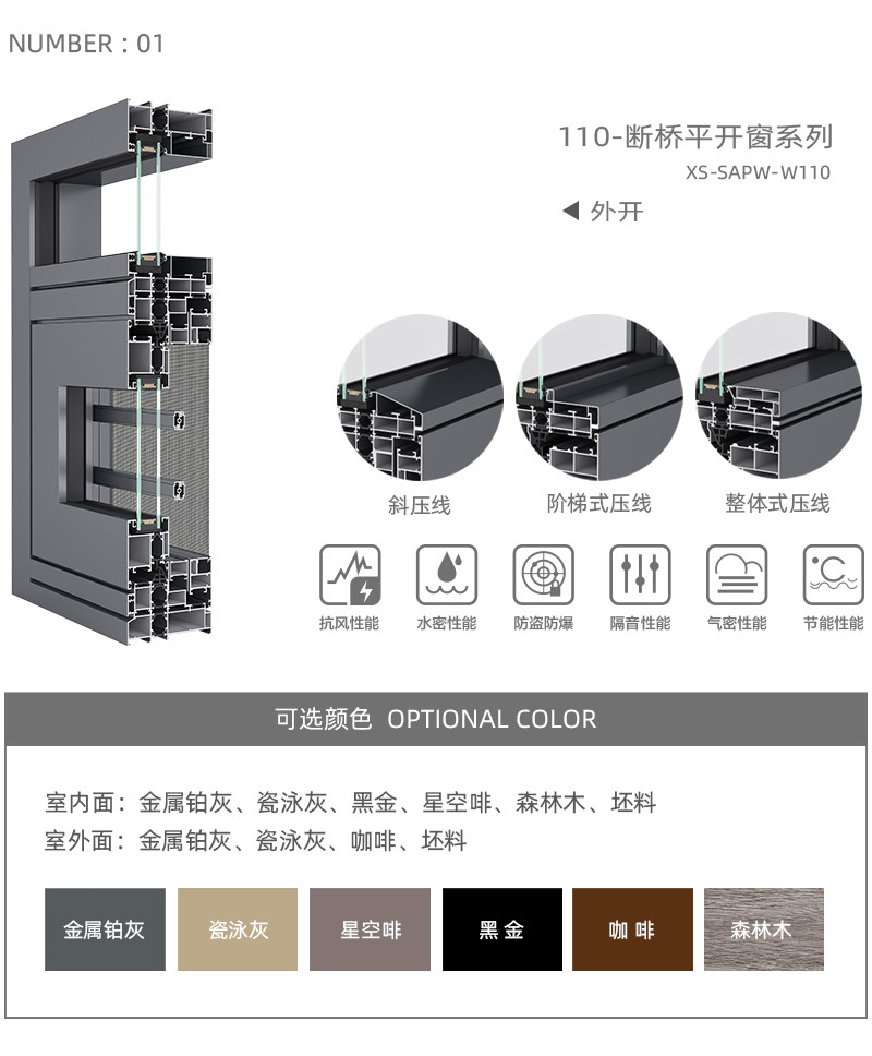 断桥平开窗型材